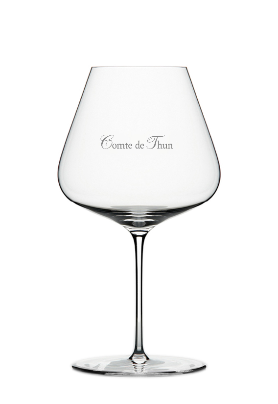 Comte de Thun Pinot Noir, Burgunder Glas von Zalto